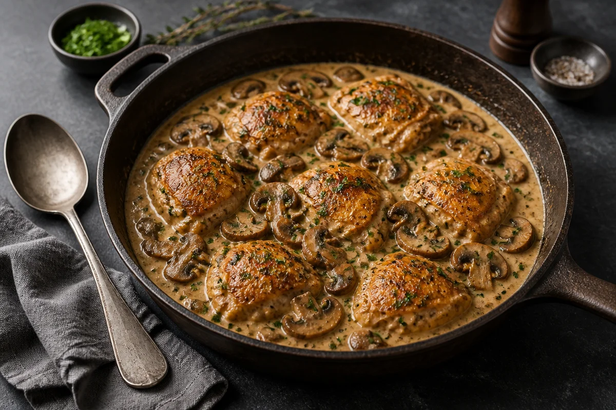 Mushroom chicken skillet.