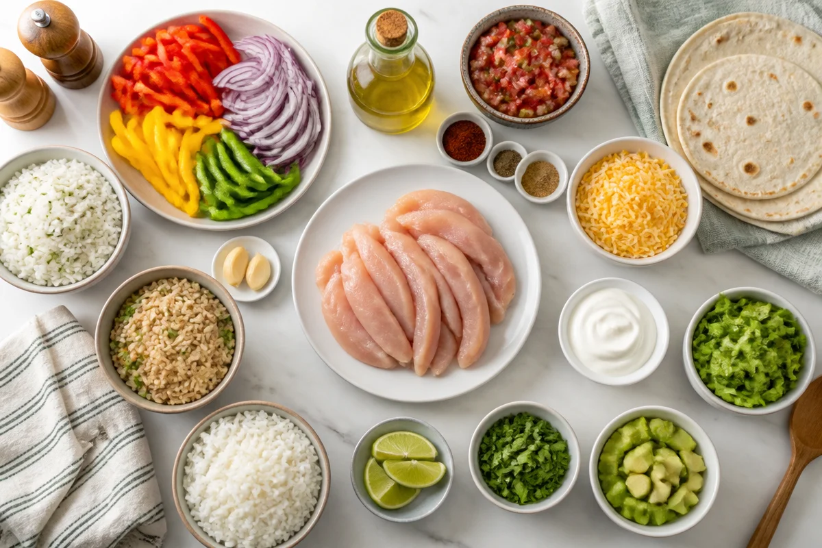 Chicken fajita bowls.
