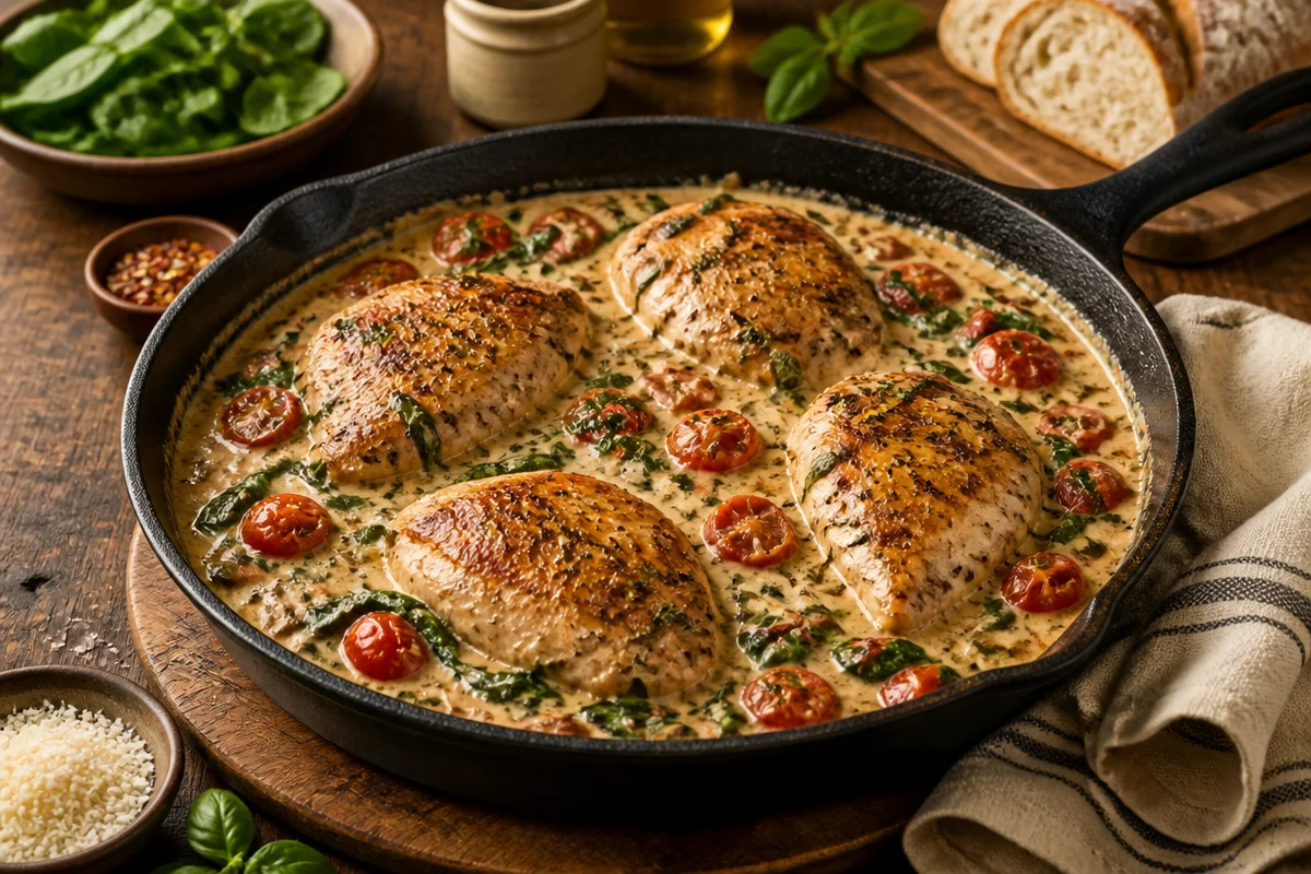 Savory Creamy Tuscan Chicken in Just 30 Minutes!