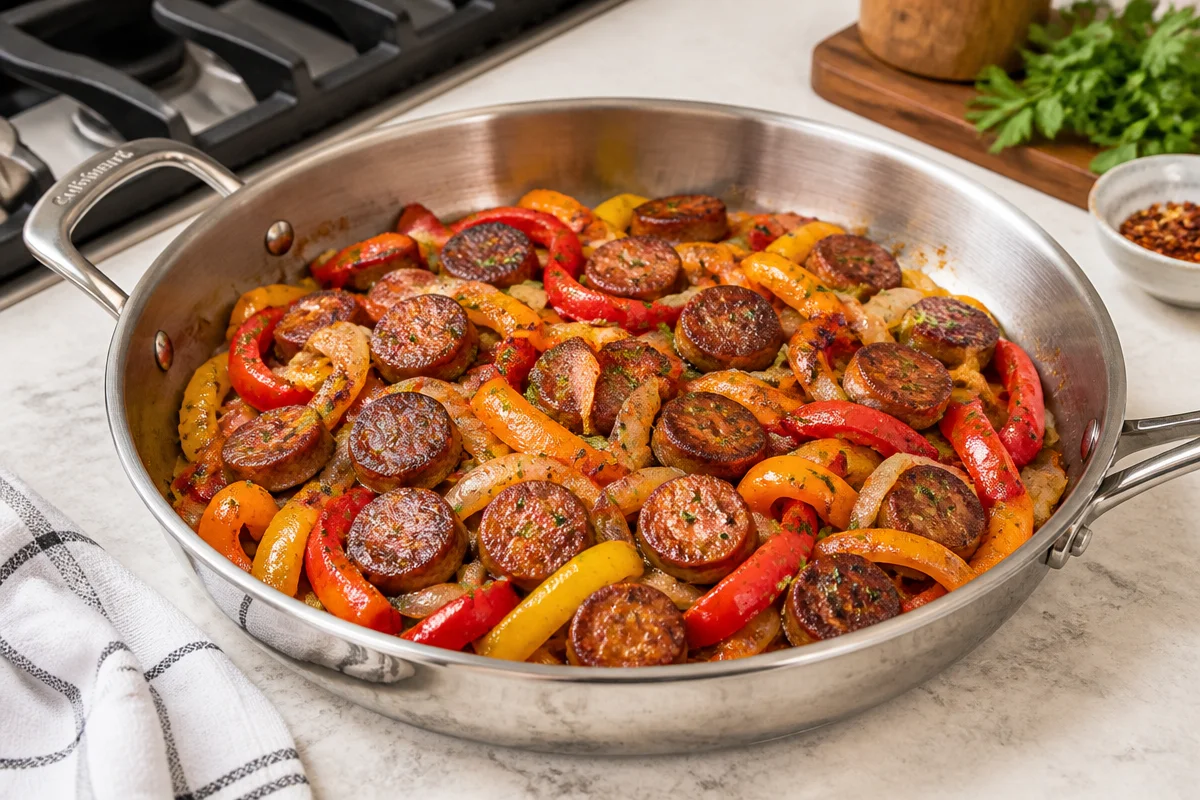 Sausage and pepper skillet.