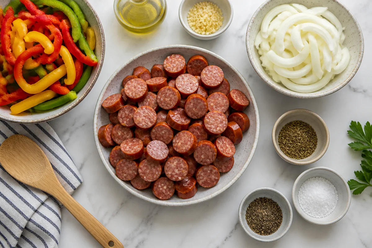 Sausage and pepper skillet.