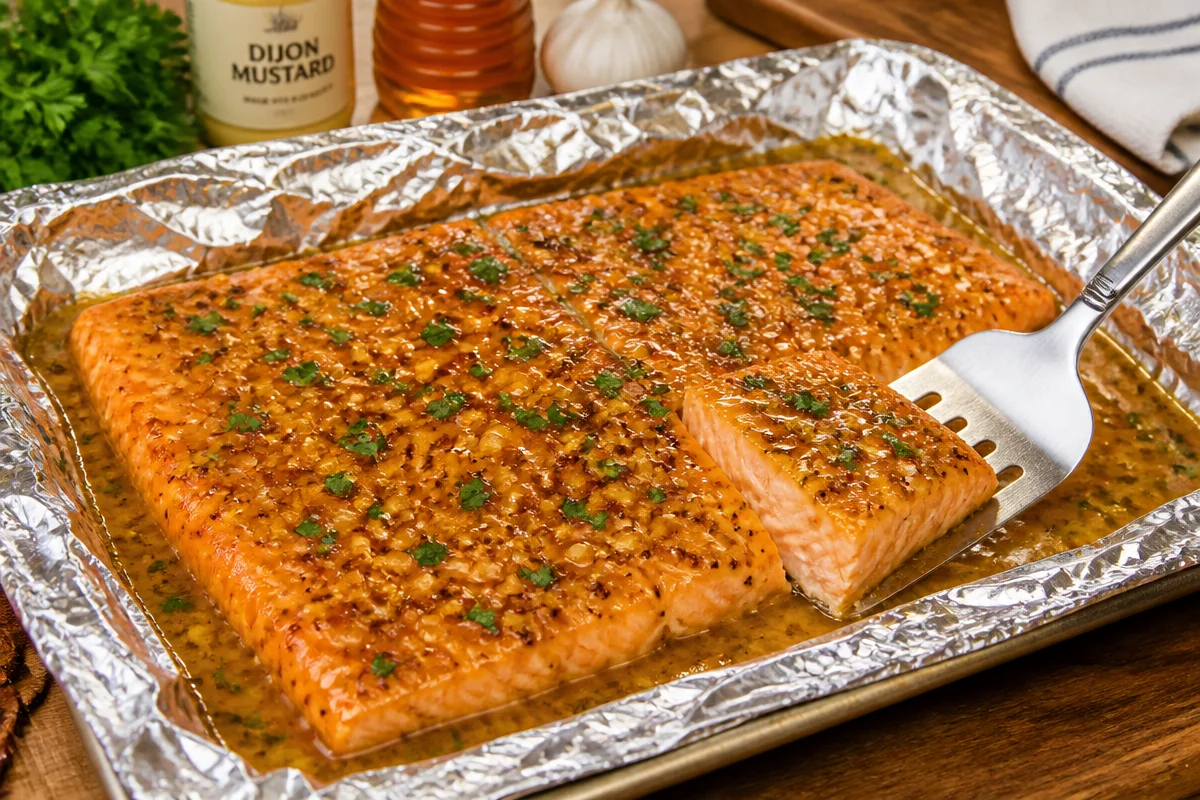 Honey mustard salmon.