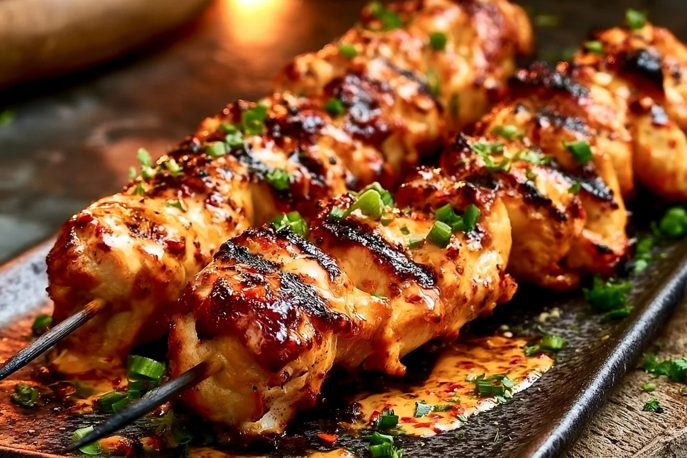 Air Fryer Bang Bang Chicken Skewers