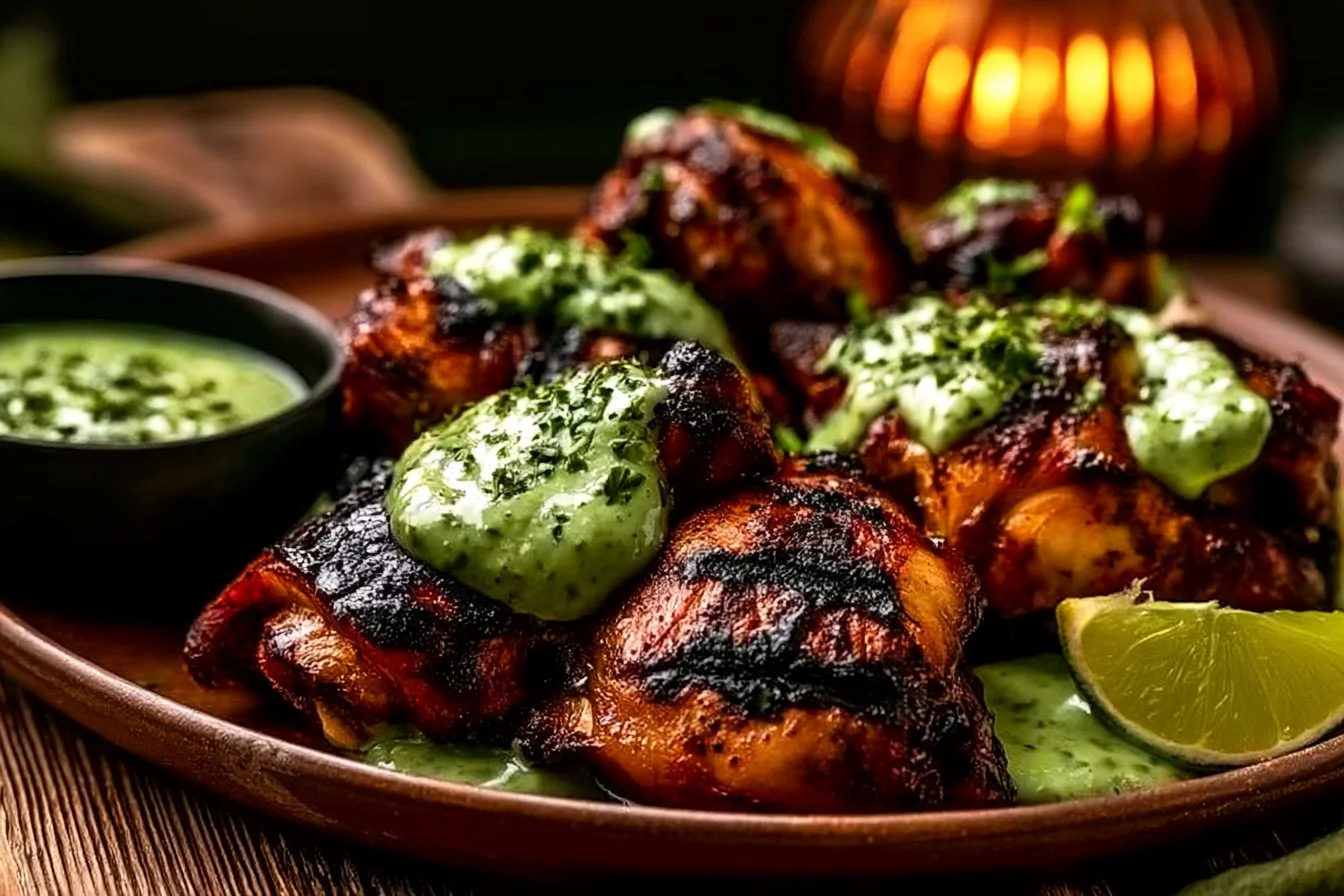 Peruvian Chicken with Creamy Green Sauce (Aji Verde)